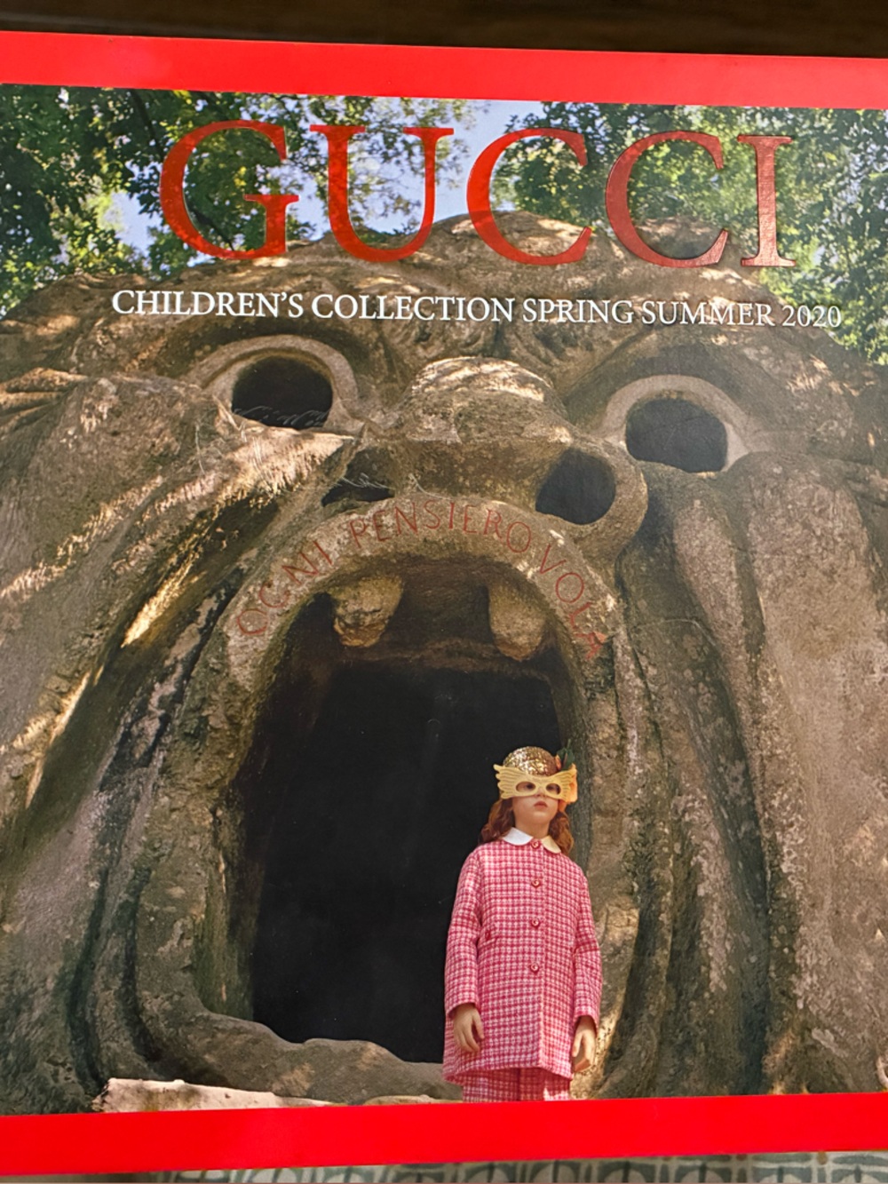 Gucci Hardcover Book with Red Trim and Multicolor Cover